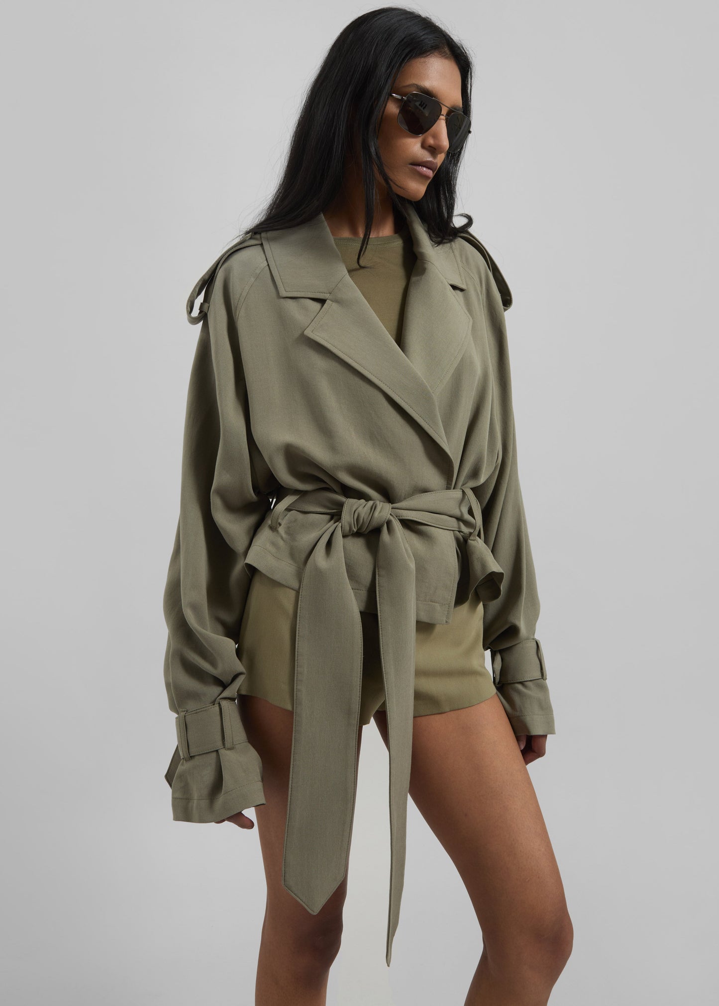 Simona Short Trench - Khaki