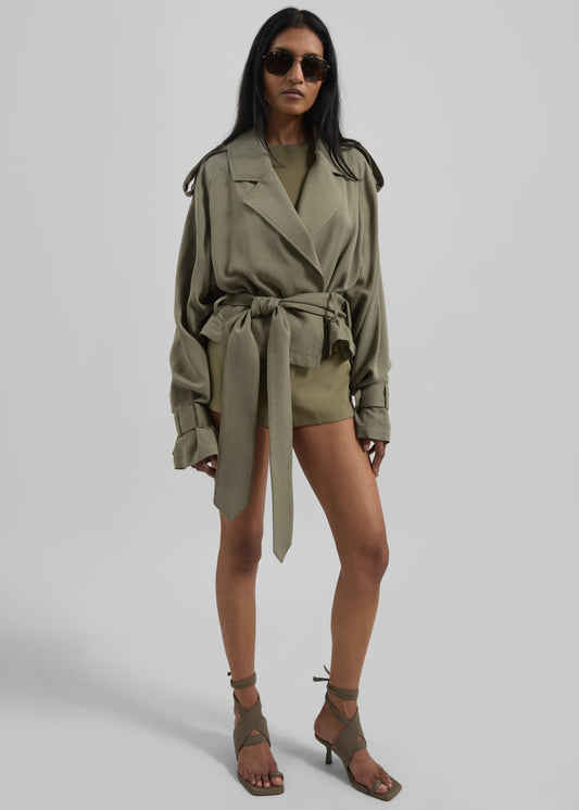 Simona Short Trench - Khaki